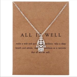 Silver Hamsa  ‘All is Well’ Dainty Wish Necklace